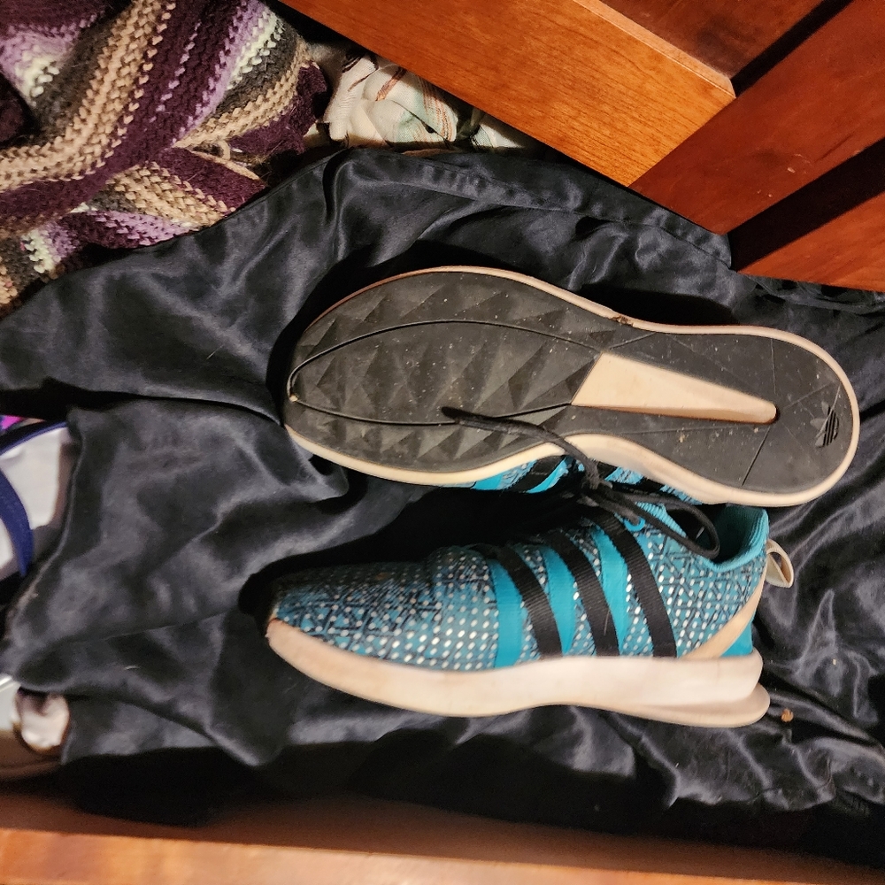 Green silver adidas sneakers